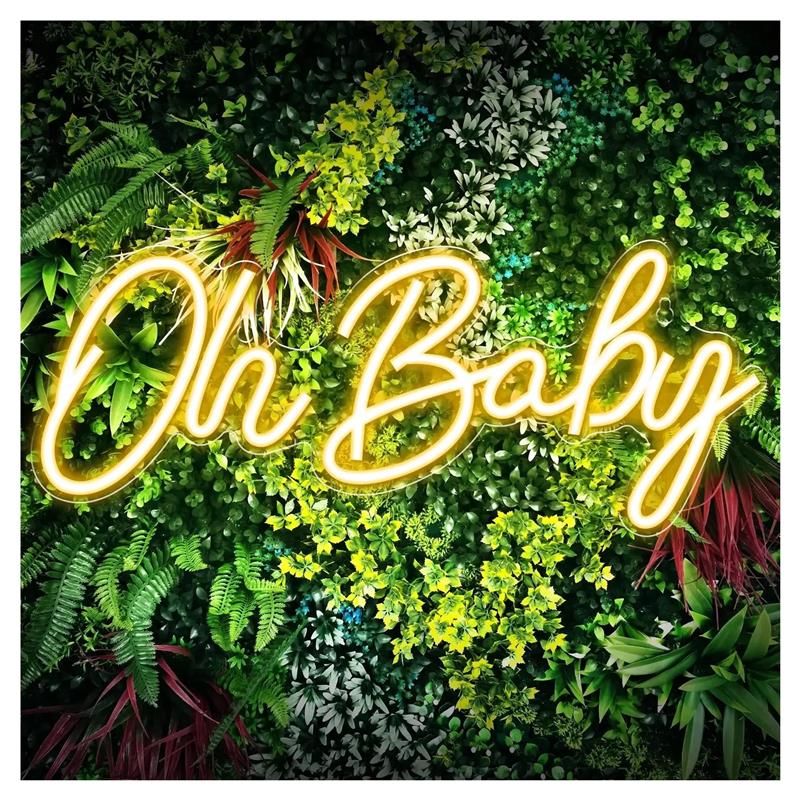 Baby Food Restaurant - لافتات نيون Oh Baby لديكور الحائط،