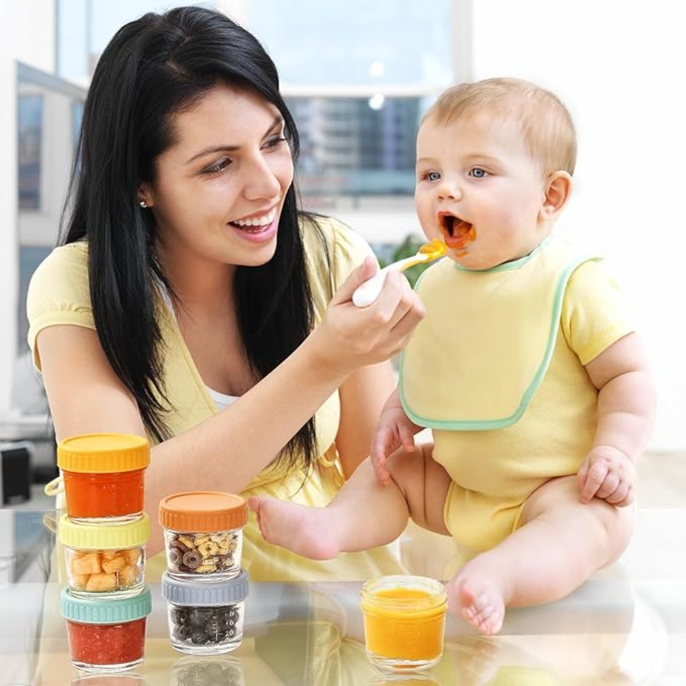 Baby Food In Jars - 6 قطع من أوعية زجاجية لطعام