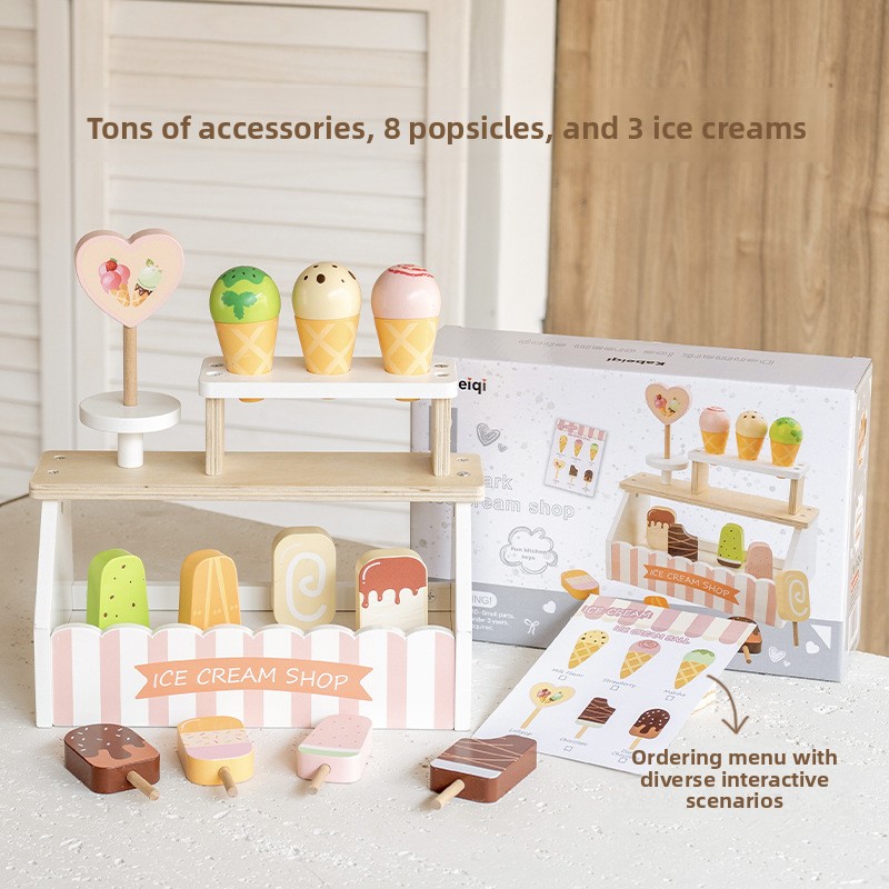 Baby Food Restaurant - مجموعة ألعاب مطبخ خشبية للأطفال، ألعاب
