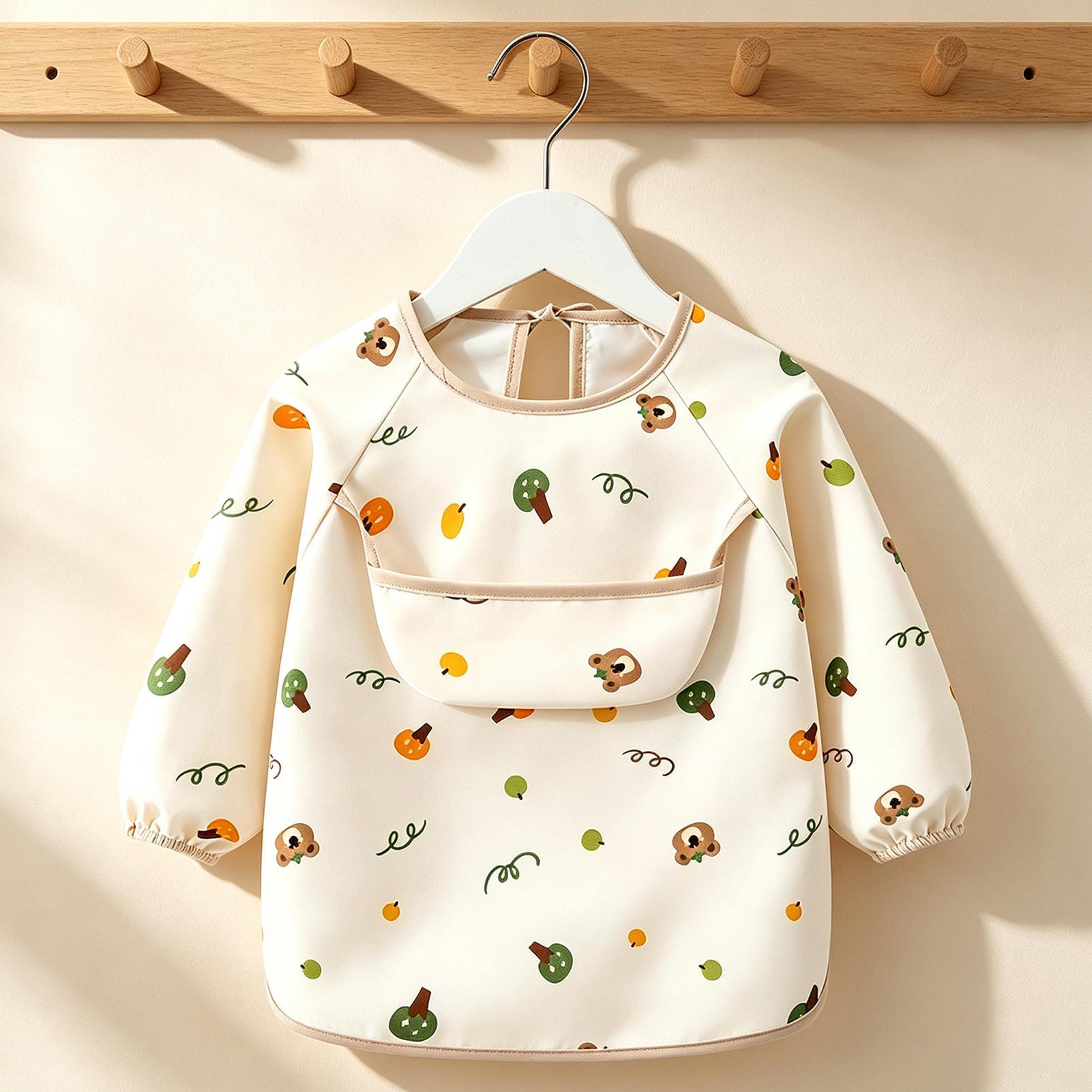 Baby Food Restaurant - مريلة تغذية ناعمة قابلة للتعديل بجيب