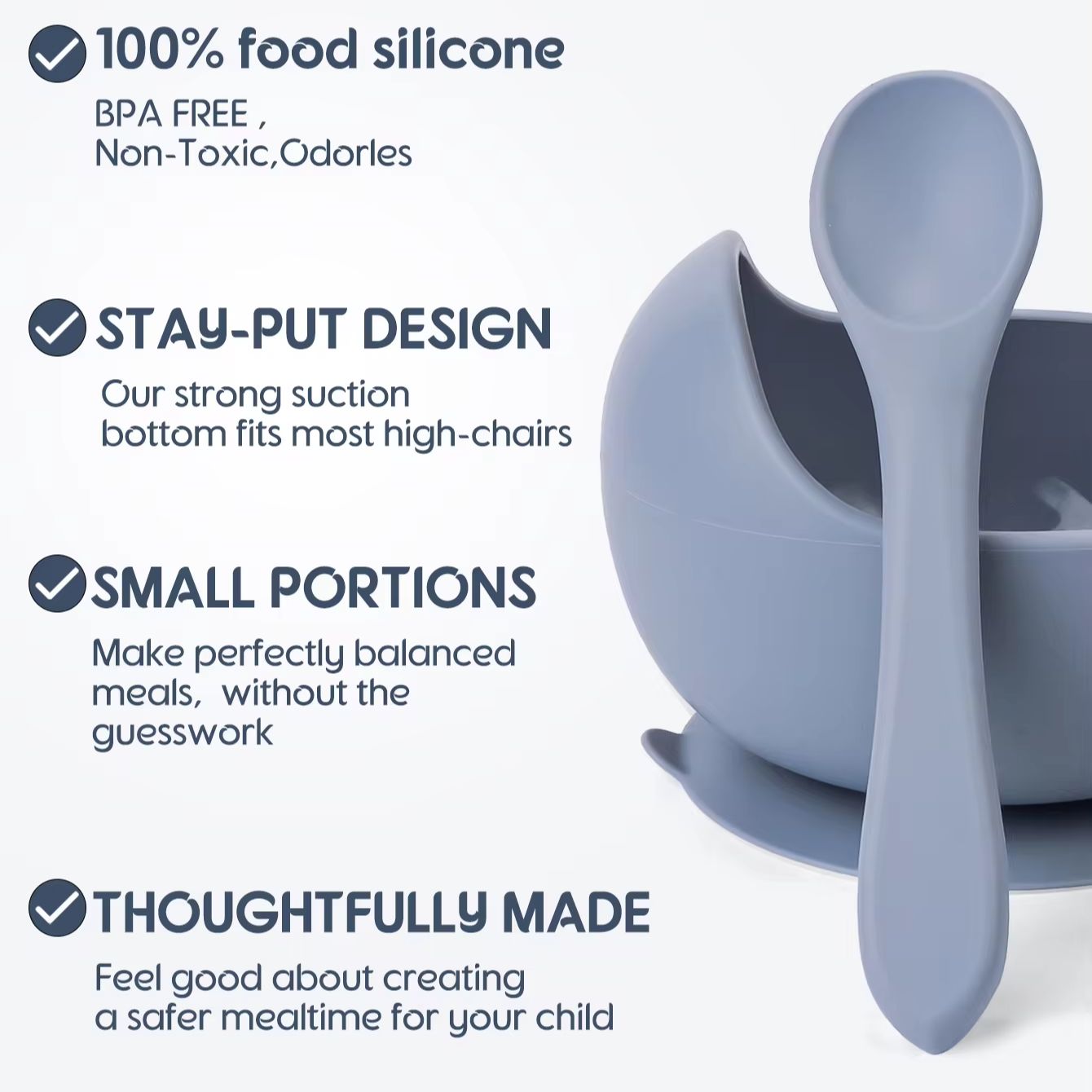 2 قطعة وعاء مصاصة السيليكون أد - مراجعة Baby Food Equipment وسعره