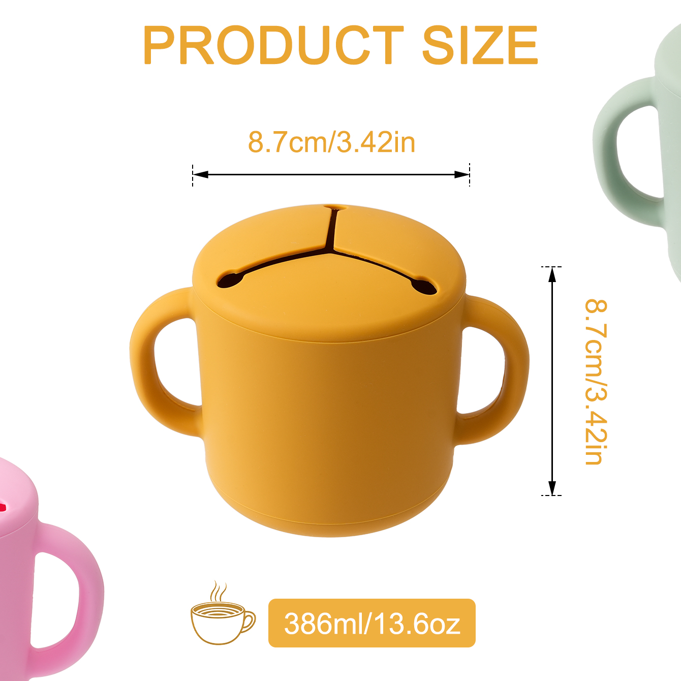 1 قطعة الطفل سيليكون مقبض مزدو - مراجعة Snack Cup Toddler وسعره